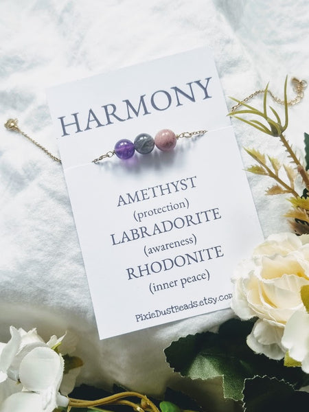 HARMONY bracelet healing bracelet protection jewelry protection necklace crystal protection protection stone spiritual protection protection crystal healing crystals