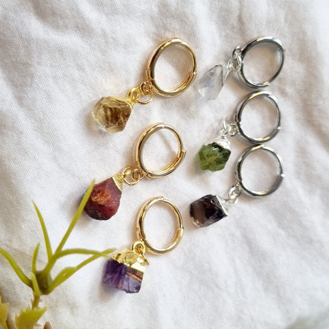 Raw Crystal earrings