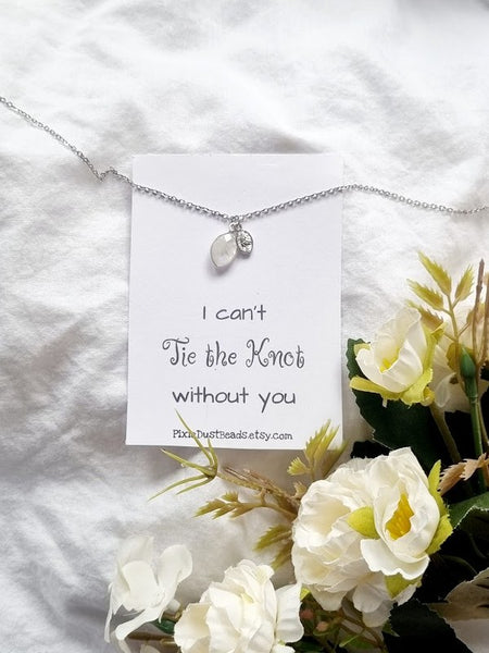 Proposal gift for Bridesmaid Silver Bridesmaid jewelry Bridesmaid bridesmaid wedding necklace bridesmaid necklace bridal necklace proposal