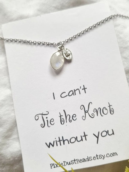 Proposal gift for Bridesmaid Silver Bridesmaid jewelry Bridesmaid bridesmaid wedding necklace bridesmaid necklace bridal necklace proposal