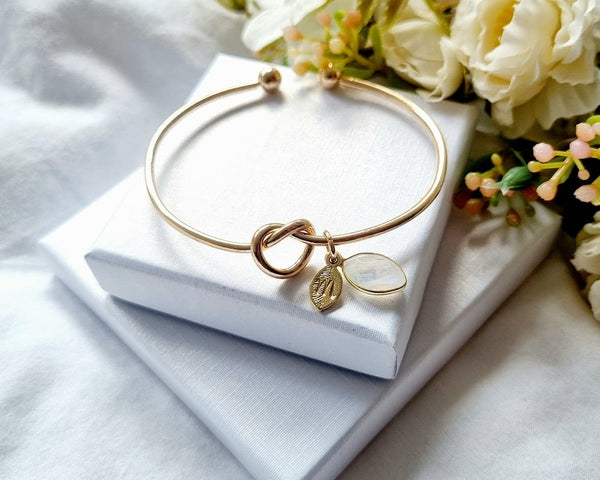 Gold Knot Bangle Bridesmaid proposal Bride Gift Bridesmaid box Bridesmaid bracelet Bridesmaid Gift Bridesmaid favours Thank you bridesmaid