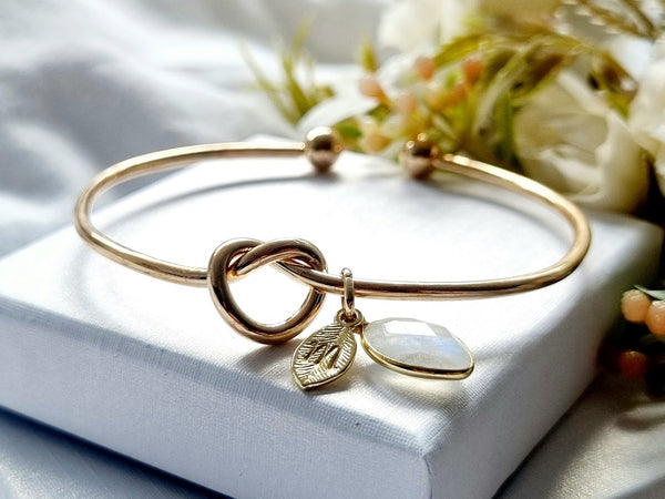 Gold Knot Bangle Bridesmaid proposal Bride Gift Bridesmaid box Bridesmaid bracelet Bridesmaid Gift Bridesmaid favours Thank you bridesmaid