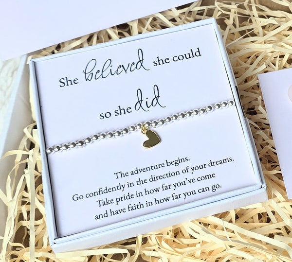 She believed She could She did Silver bracelet