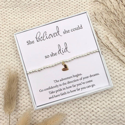 She believed She could She did Silver bracelet
