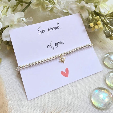 So proud of you! Silver bracelet Congratulation Gift Gift for New Beginnings New Job Gift