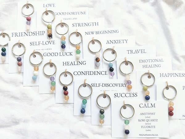 Healing crystal keyring