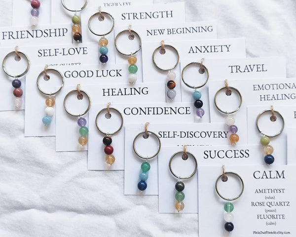 New Beginning Healing crystal keyring