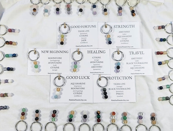 New Beginning Healing crystal keyring