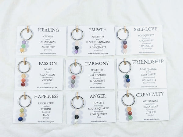 New Beginning Healing crystal keyring