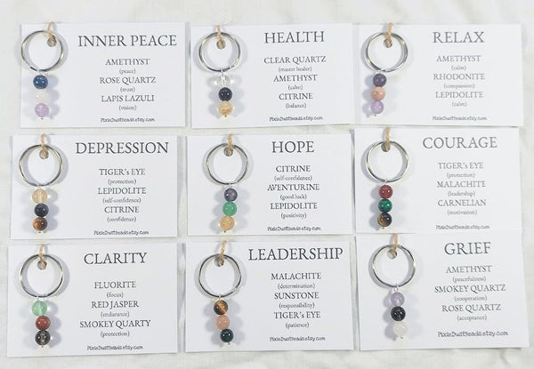 New Beginning Healing crystal keyring