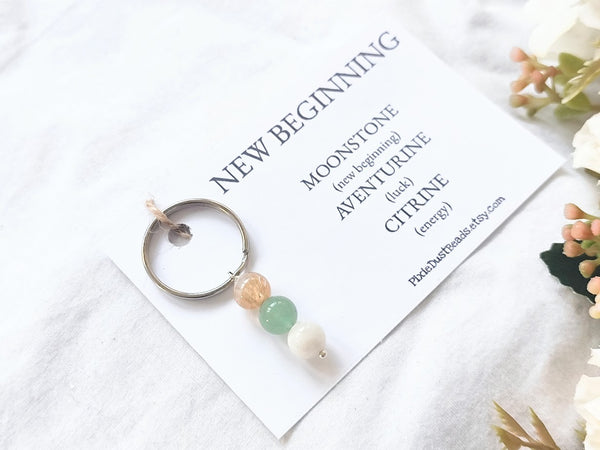 New Beginning Healing crystal keyring