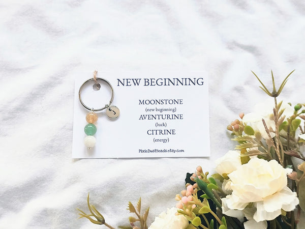 New Beginning Healing crystal keyring