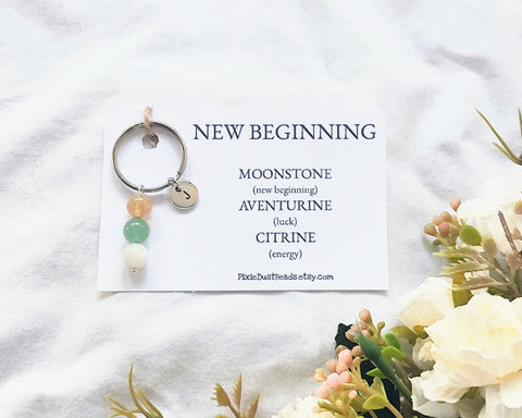 New Beginning Healing crystal keyring