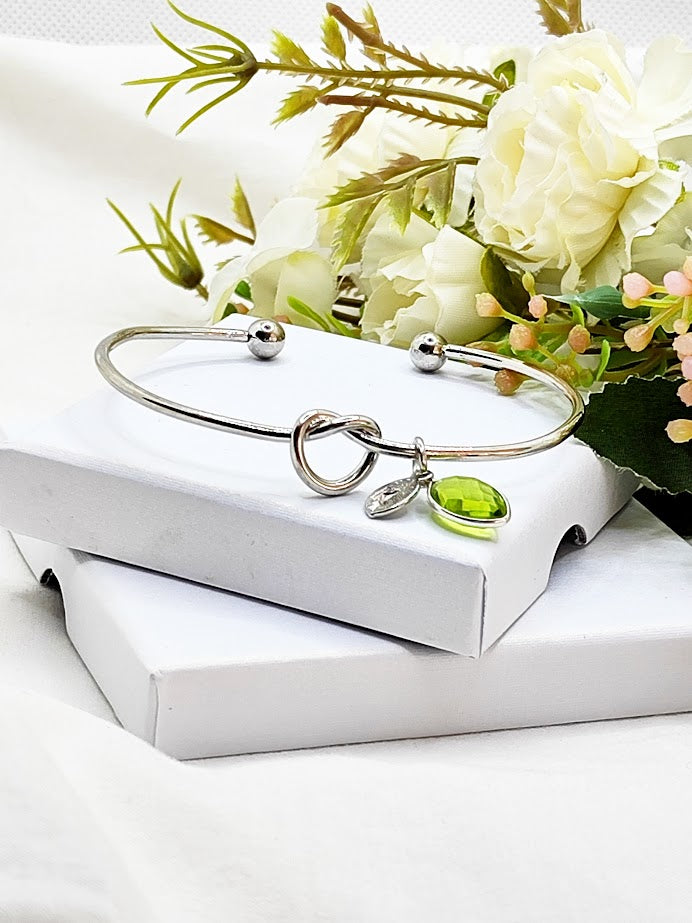 Silver Knot Bangle Bridesmaid proposal Bride Gift Bridesmaid box Bridesmaid bracelet Bridesmaid Gift Bridesmaid favours Thank you bridesmaid