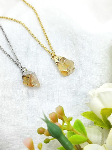 Citrine Raw Citrine Dipped Necklace Citrine Jewelry Citrine Necklace November birthstone Citrine pendant raw gemstone Citrine crystal