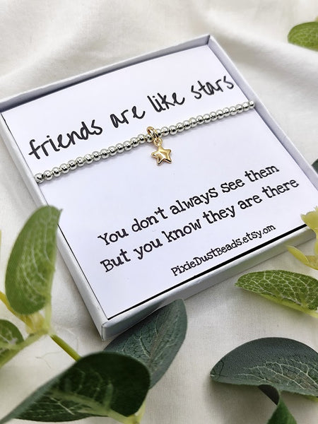 Friends are like stars bracelet