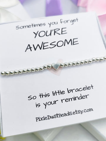 You're awesome Silver Bracelet