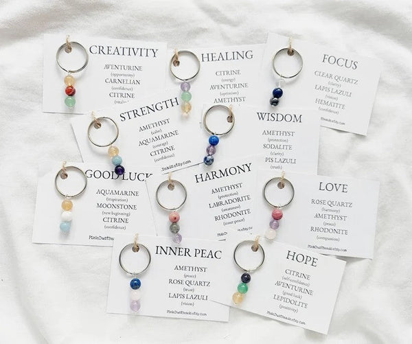 New Beginning Healing crystal keyring