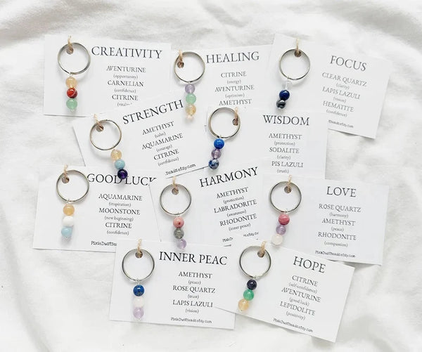 New Beginning Healing crystal keyring