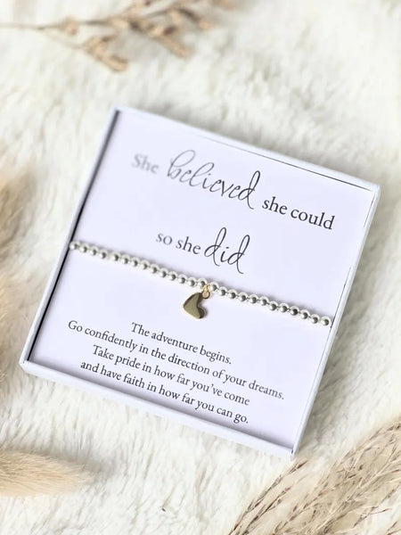 She believed She could She did Silver bracelet
