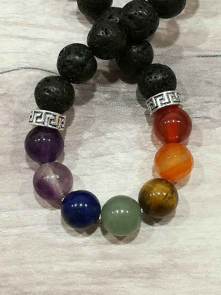 Chakra Bracelet, Yoga Bracelet, Aromatherapy, Spiritual Bracelet, Lava Rock Bracelet, Essential Oil, Healing Bracelet, Oil Diffuser Bracelet