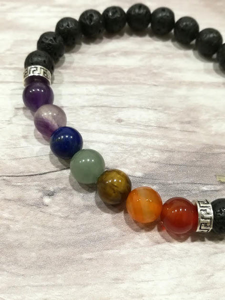 Chakra Bracelet, Yoga Bracelet, Aromatherapy, Spiritual Bracelet, Lava Rock Bracelet, Essential Oil, Healing Bracelet, Oil Diffuser Bracelet