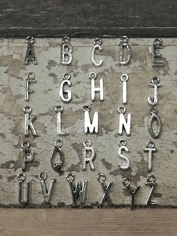 Initial Letter Add On, Add On Charm, Add On Initial, initial charm, silver initial charm, letters, alphabet, personalised, findings,