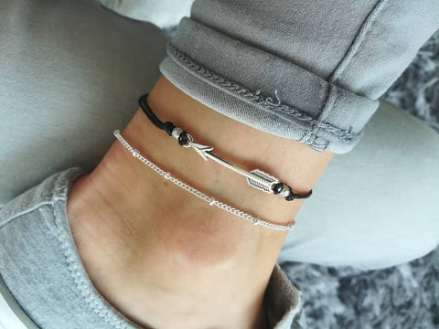 Arrow Anklet, Arrow Jewellery, Travel Jewelry, Arrow, Silver Arrow, Beach Anklet, Arrow Ankle Bracelet, Beaded Anklet, Festival Anklet, Boho