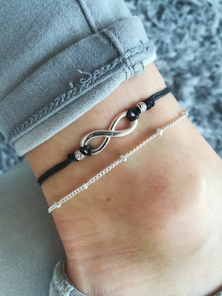 Infinity Anklet, Infinity Jewelry, Boho Anklet, Silver infinity Anklet, Infinity Ankle Bracelet, Beach Anklet, Beaded Anklet, Summer Anklet