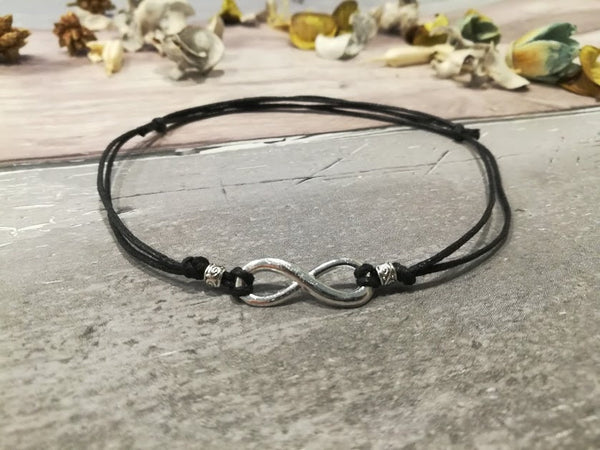 Infinity Anklet, Infinity Jewelry, Boho Anklet, Silver infinity Anklet, Infinity Ankle Bracelet, Beach Anklet, Beaded Anklet, Summer Anklet