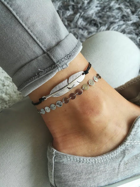 Feather Anklet, Feather Jewelry, Silver Feather, Feather, Beach anklet, Boho Anklet, Feather Charm, Feather Ankle Bracelet, Travel Anklet