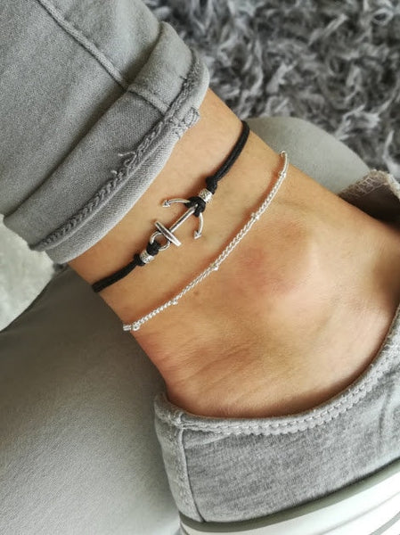 Anchor Anklet, Beach Anklet, Nautical Anklet, Anchor, Anchor Jewelry, Silver Anchor Anklet, Silver Anklet, Anchor Charm, Anklet for woman