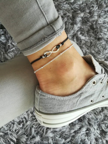Infinity Anklet, Infinity Jewelry, Boho Anklet, Silver infinity Anklet, Infinity Ankle Bracelet, Beach Anklet, Beaded Anklet, Summer Anklet