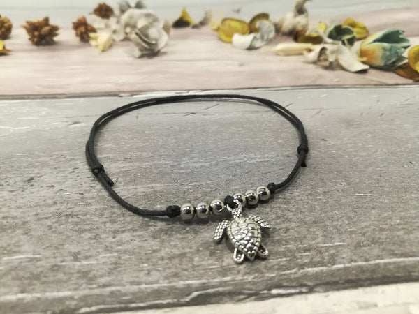 Turtle Anklet, Silver Turtle Anklet, Sea Turtle Anklet, Turtle Jewelry, Beach Anklet, Starfish Anklet, Sea Life Anklet, Mermaid Anklet, Boho