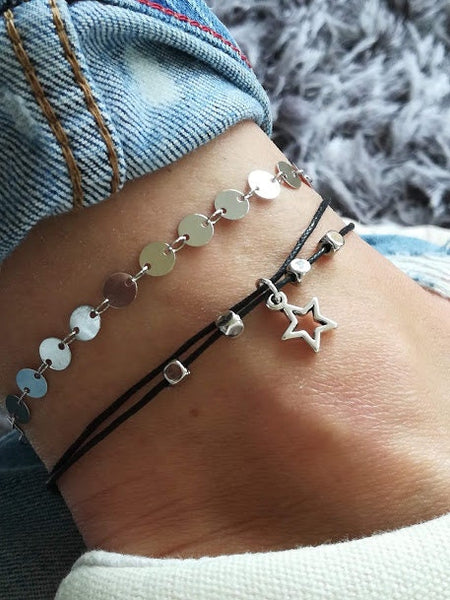 Star Beaded Anklet, Star Anklet, Ankle Bracelet, Beaded Anklet, Charm Anklet, Festival Anklet, Summer Anklet, Boho, Silver Star Anklet, Star