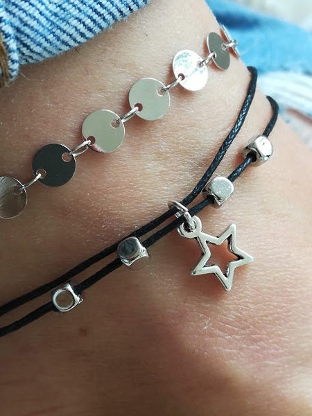 Star Beaded Anklet, Star Anklet, Ankle Bracelet, Beaded Anklet, Charm Anklet, Festival Anklet, Summer Anklet, Boho, Silver Star Anklet, Star