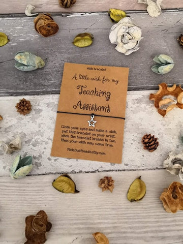 Teaching Assistant Wish Bracelet, Personalised Teacher, Teaching Assistant Card, Teaching Assistant, End of School Gift, School class gift