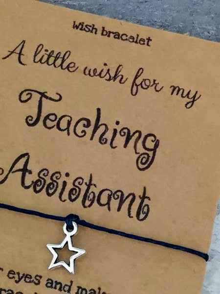 Teaching Assistant Wish Bracelet, Personalised Teacher, Teaching Assistant Card, Teaching Assistant, End of School Gift, School class gift