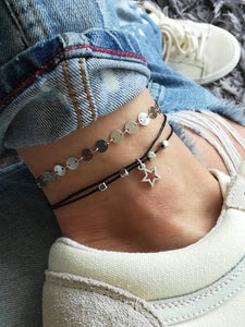 Star Beaded Anklet, Star Anklet, Ankle Bracelet, Beaded Anklet, Charm Anklet, Festival Anklet, Summer Anklet, Boho, Silver Star Anklet, Star