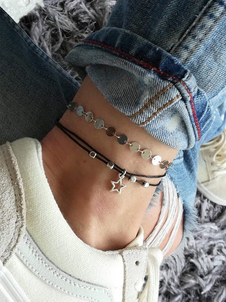 Star Beaded Anklet, Star Anklet, Ankle Bracelet, Beaded Anklet, Charm Anklet, Festival Anklet, Summer Anklet, Boho, Silver Star Anklet, Star