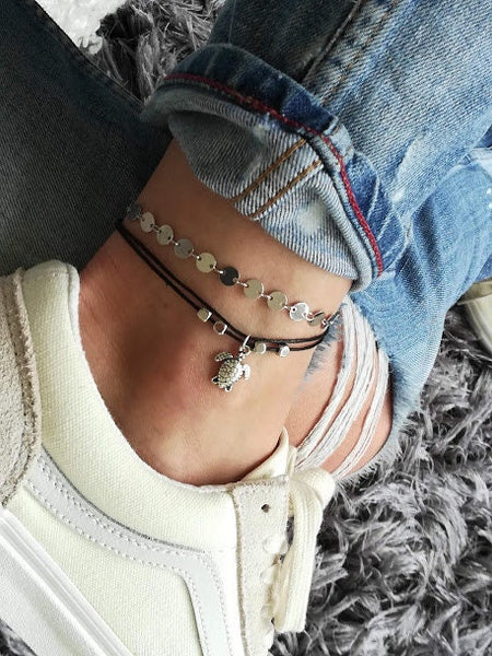 Turtle Beaded Anklet, Turtle Anklet, Ankle Bracelet, Beaded Anklet, Charm Anklet, Festival Anklet, Summer Anklet, Boho, Silver Turtle Anklet