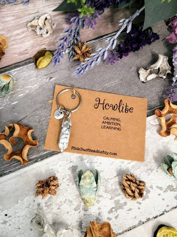 Howlite  keyring Crystal keyring Howlite pendant Gemstone keyring Howlite crystal Meditation crystal Howlite jewelry Howlite Howlite stone