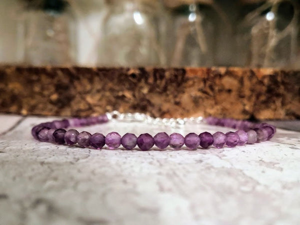 February Bracelet amethyst bracelet February birthstone Gemstone bracelet Dainty bracelet February Delicate Bracelet  birthstone bracelet