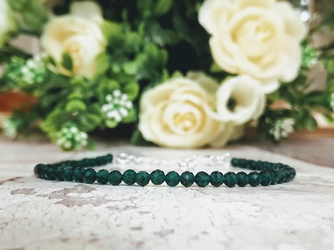 May Bracelet Emerald Bracelet May birthstone Gemstone bracelet Dainity bracelet May Delicate Bracelet Emerald Healing bracelet May Birthday