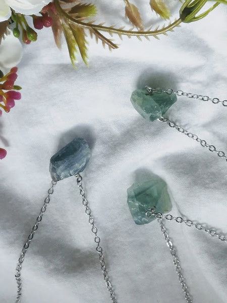 Raw fluorite Necklace Natural Stone necklace crystal necklace fluorite Chunky crystal necklace Raw crystal Raw fluorite fluorite jewelry