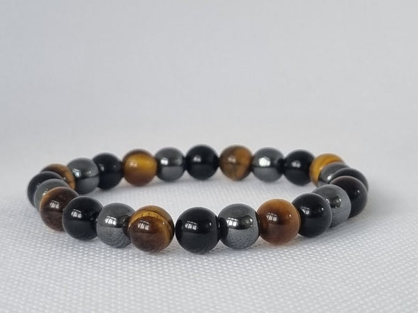 Protection bracelet negative energy protection bracelet triple protection bracelet black tourmaline hematite tiger's eye empathy strength