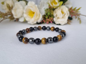 Protection bracelet negative energy protection bracelet triple protection bracelet black tourmaline hematite tiger's eye empathy strength