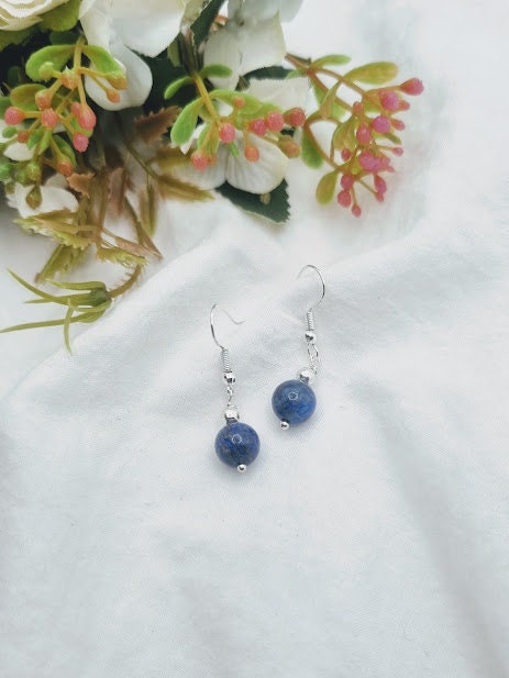 Lapis Lazuli Earrings Lapis Lazuli Dangle Earrings Lapis Lazuli Jewelry beaded earrings stone earrings dangly earrings Lapis Lazuli stone