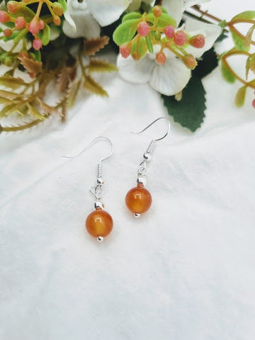 Carnelian Earrings Carnelian stone Dangle Earrings gemstone jewellery beaded earrings stone earrings dangly earrings carnelian gift earrings