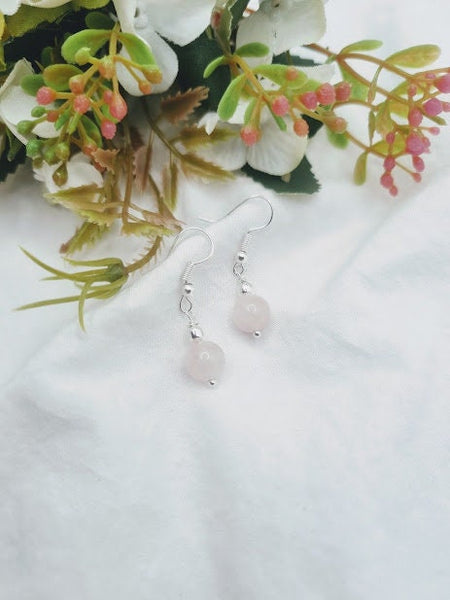 Rhodonite Earrings Rhodonite Dangle Earrings Rhodonite jewellery beaded earrings stone earrings dangly earrings Rhodonite jewelry Rhodonite